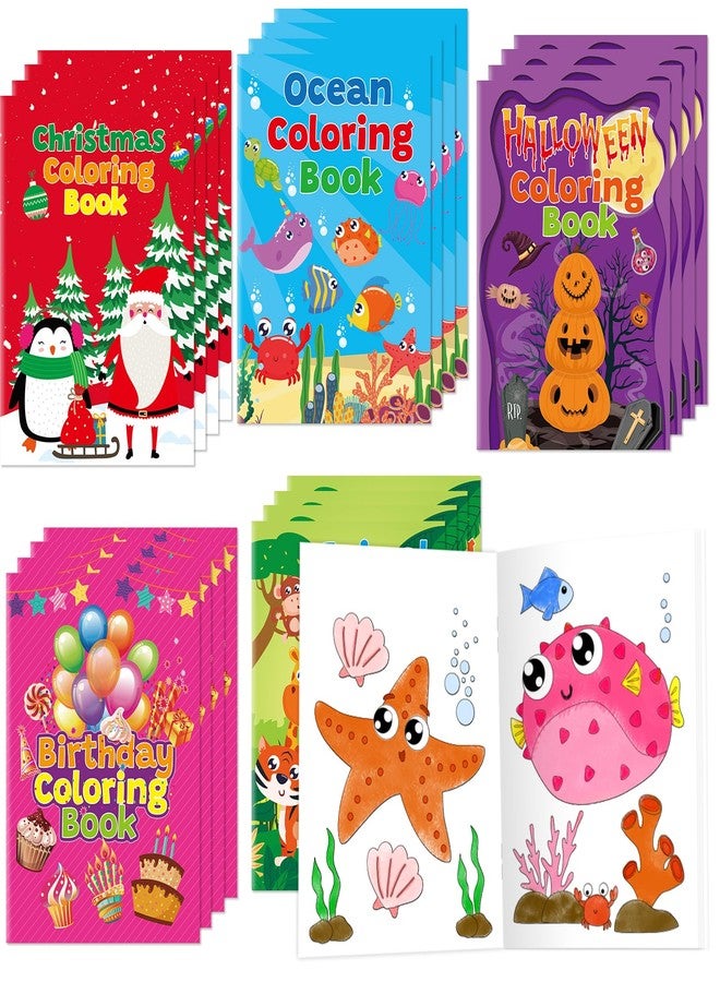 WorldBazaar Small Holiday Coloring Books for Kids 24PCS Mini Coloring Crafts Classroom Reward Family School Activities Christmas Party Supplies - Image 2